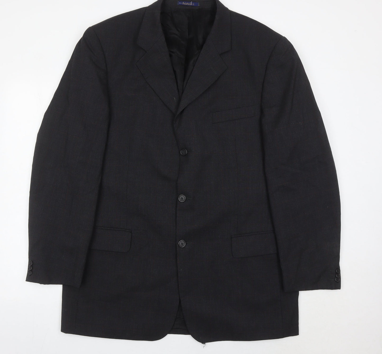 Falabella Men's Grey with Red Wool Blazer Jacket Size 40 Regular Fit