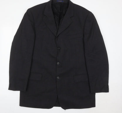 Falabella Men's Grey with Red Wool Blazer Jacket Size 40 Regular Fit