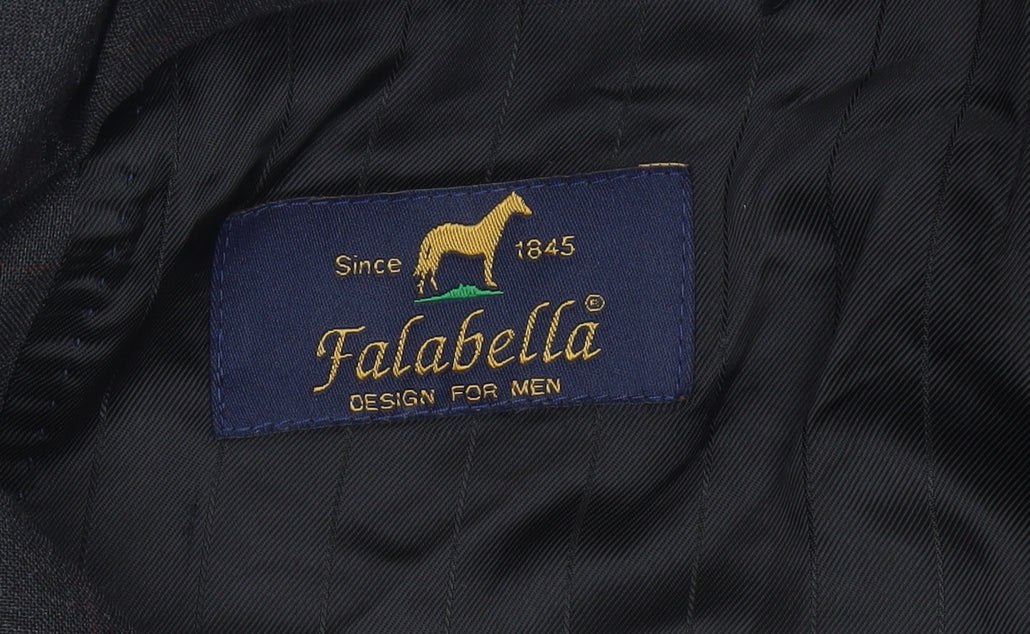 Falabella Men's Grey with Red Wool Blazer Jacket Size 40 Regular Fit