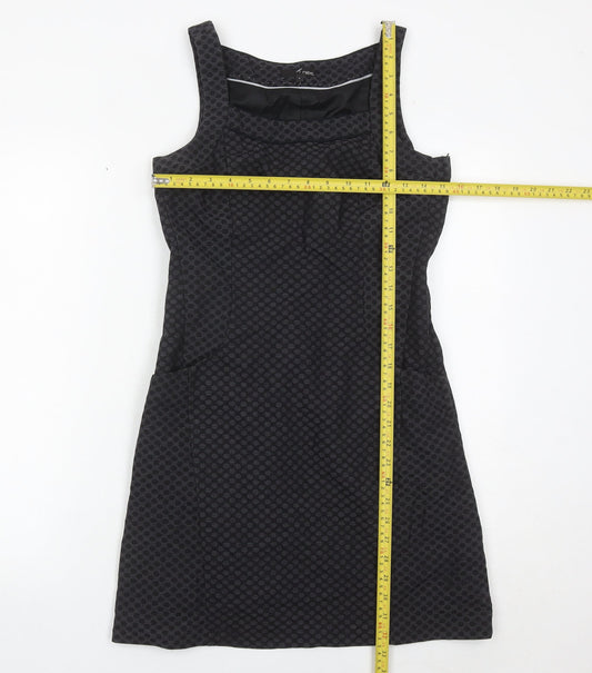 Next Women’s Black Geometric Sheath Dress Size 8 Sleeveless
