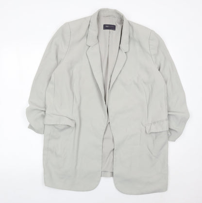 Marks and Spencer Women Grey Size 16 Regular Fit Blazer Jacket