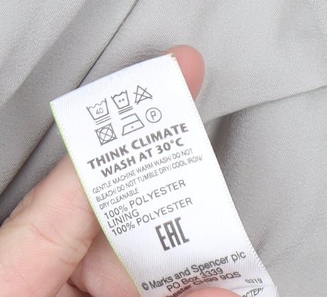 Marks and Spencer Women Grey Size 16 Regular Fit Blazer Jacket