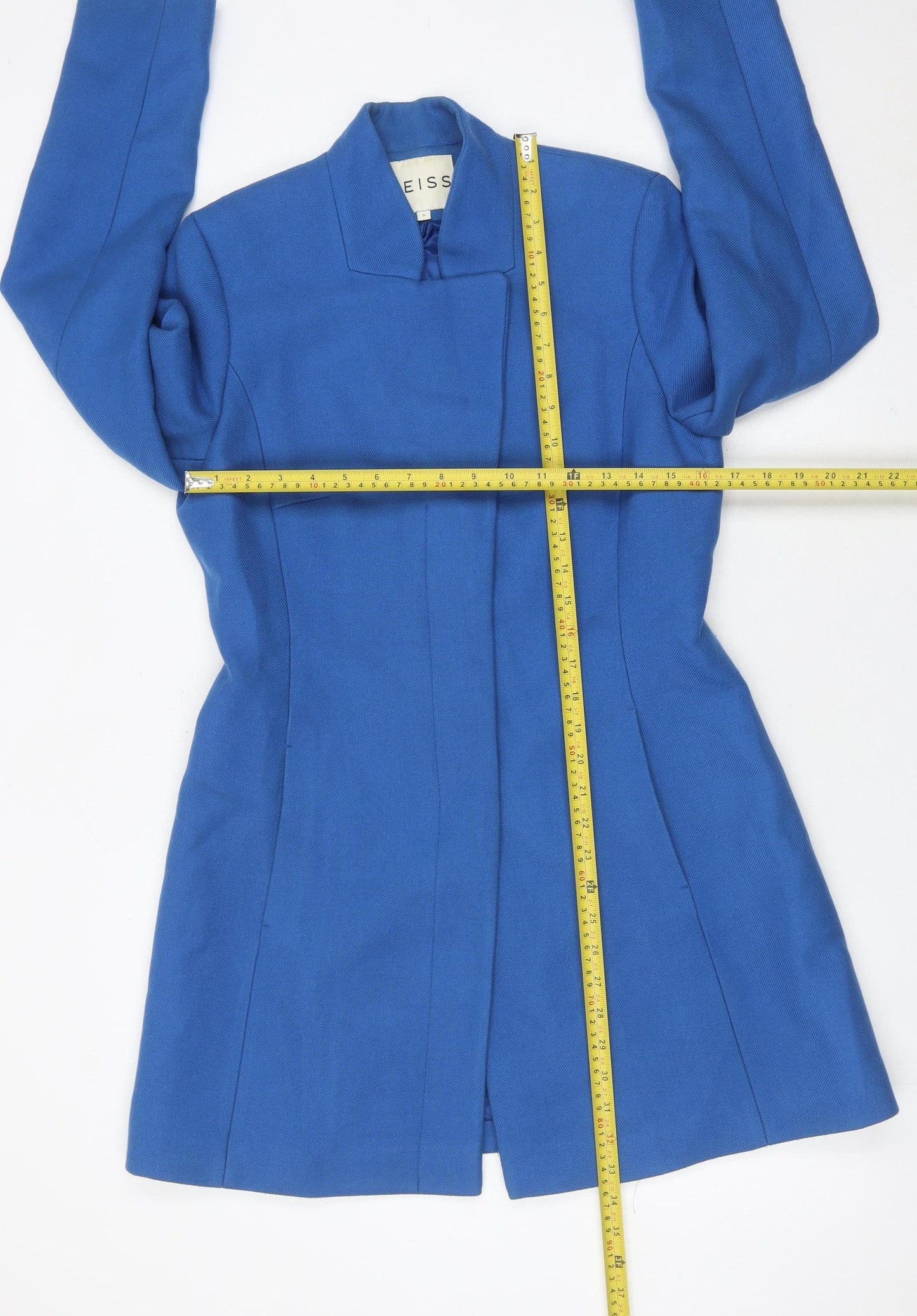 Reiss Women’s Blue Wool Blend Mid-Length Formal Coat Size S