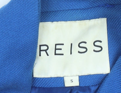 Reiss Women’s Blue Wool Blend Mid-Length Formal Coat Size S