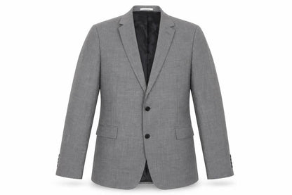 Front view of Kin Men’s Grey Wool Blend 44R Blazer Jacket Two Button Notch Lapel