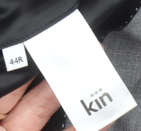 Kin Men’s Grey Wool Blend 44R Blazer Jacket Two Button Notch Lapel