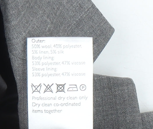 Kin Men’s Grey Wool Blend 44R Blazer Jacket Two Button Notch Lapel