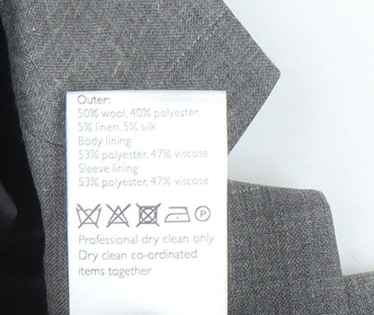 Kin Men’s Grey Wool Blend 44R Blazer Jacket Two Button Notch Lapel
