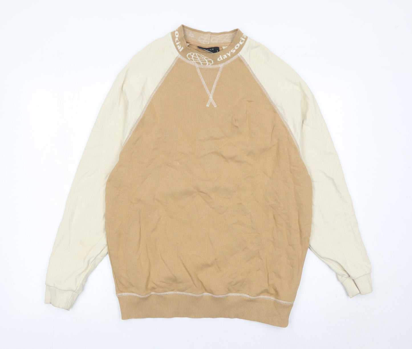 Mens UK Size XS ASOS Beige Pullover Sweatshirt