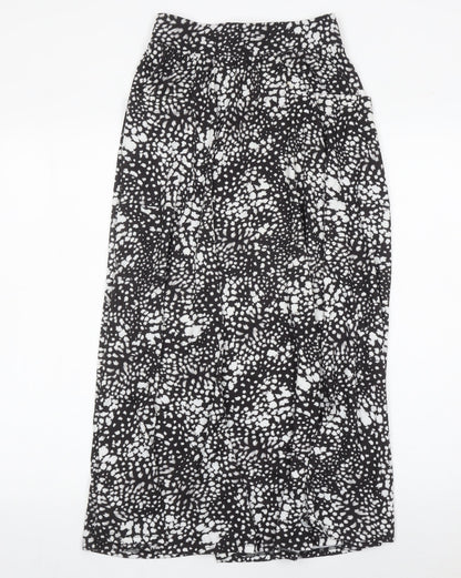 ASOS Women’s Black Geometric Midi Skirt Size 8 A-Line Stretch