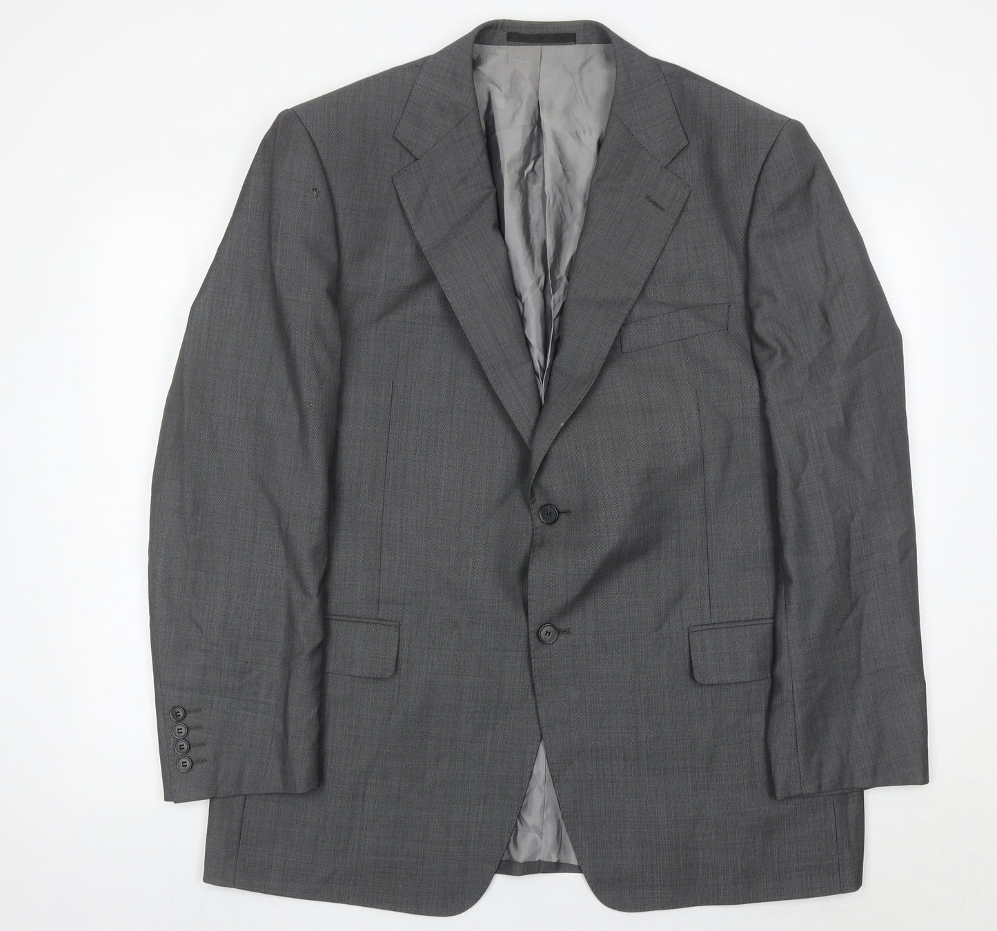 Marks and Spencer Men's Grey Wool Blazer Jacket 44in Chest Medium