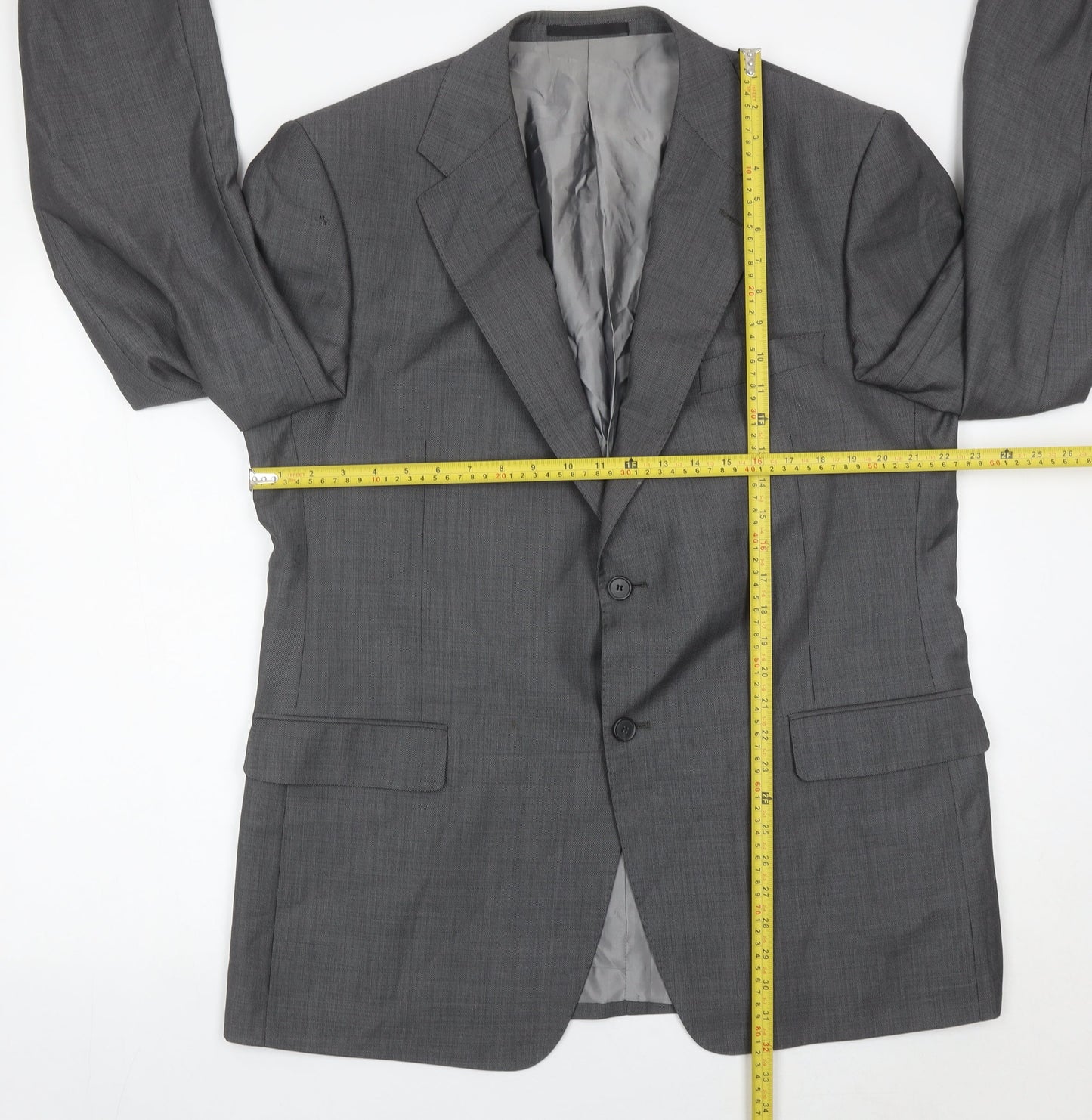 Marks and Spencer Men's Grey Wool Blazer Jacket 44in Chest Medium