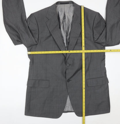 Marks and Spencer Men's Grey Wool Blazer Jacket 44in Chest Medium