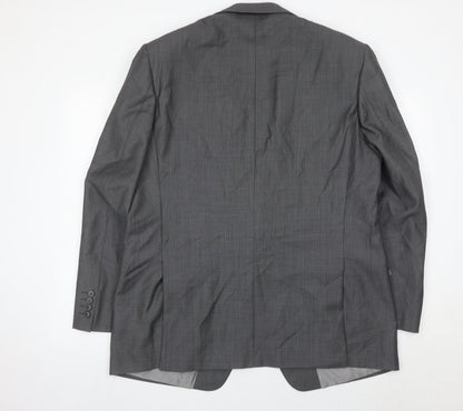 Marks and Spencer Men's Grey Wool Blazer Jacket 44in Chest Medium