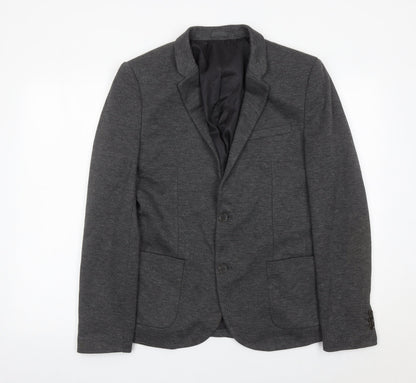 River Island Men’s Grey Blazer Jacket Size 38 Regular Fit Smart Casual