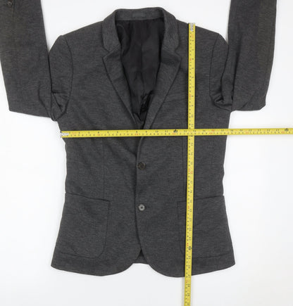 River Island Men’s Grey Blazer Jacket Size 38 Regular Fit Smart Casual