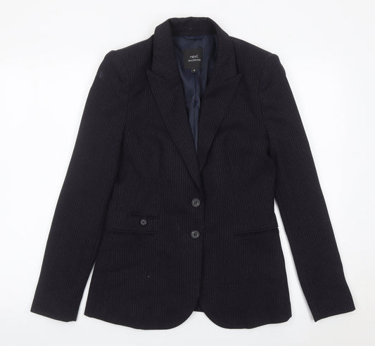 Next Women’s Black Pinstripe Tailored Blazer Size 8 UK