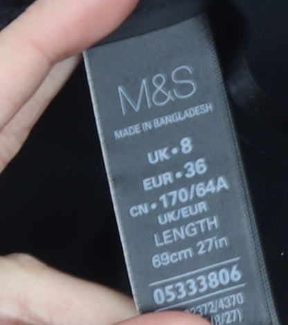 Marks and Spencer Women’s Black Size 8 Pencil Skirt Knee Length
