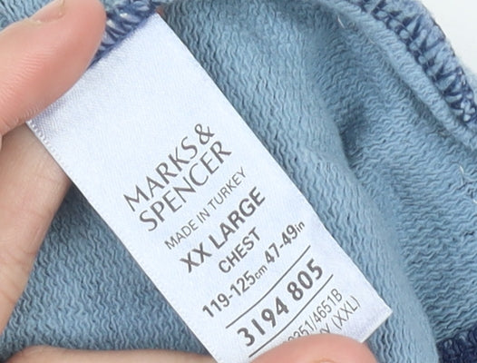 Mens UK Size 2XL Marks and Spencer Blue Pullover Sweatshirt