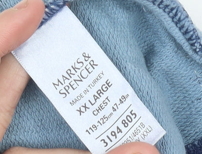 Mens UK Size 2XL Marks and Spencer Blue Pullover Sweatshirt
