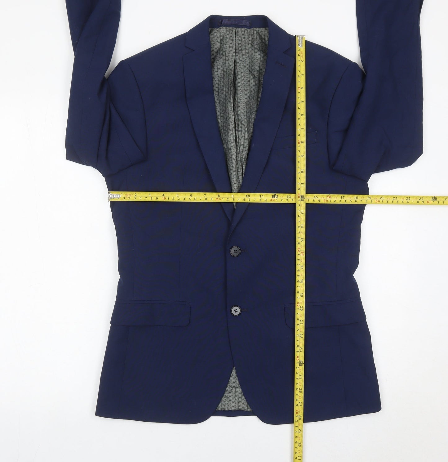 Limehaus Men's Blue Slim Blazer Jacket 38 Chest Regular Fit