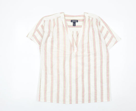 Lands' End Women’s Multicoloured Striped Tunic Blouse S