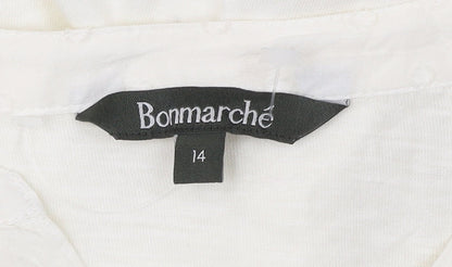 Bonmarché Women’s Ivory Cotton Long Sleeve Blouse Size 14