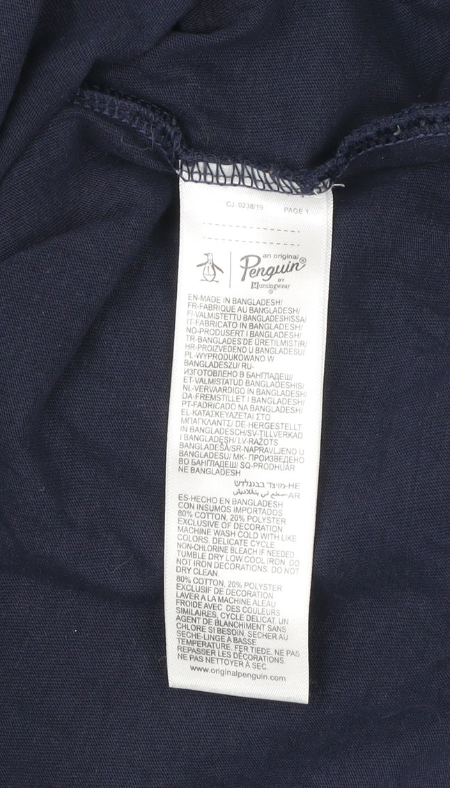 Penguin Men’s Blue Graphic Logo T-Shirt Size M Cotton Blend