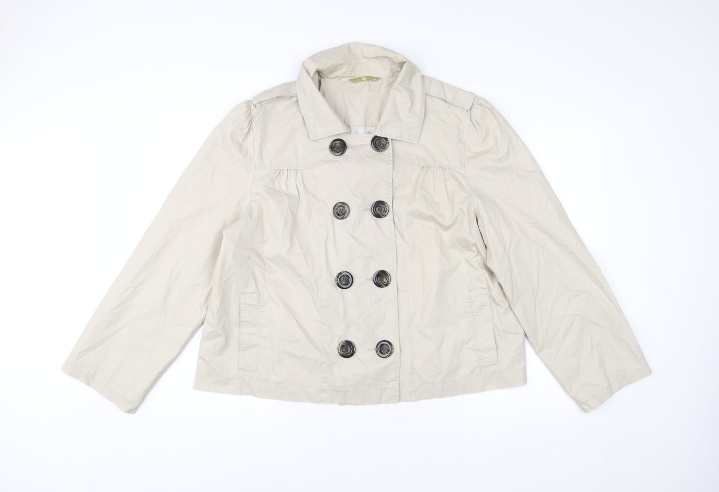 TU Women’s Beige Cotton Pea Coat Jacket Size 20