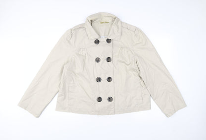 TU Women’s Beige Cotton Pea Coat Jacket Size 20