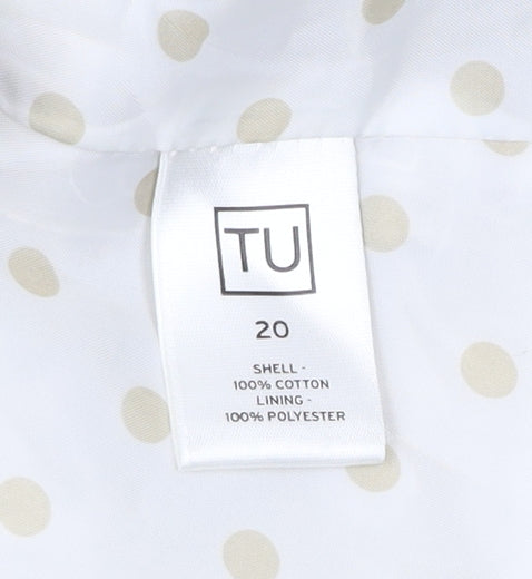 TU Women’s Beige Cotton Pea Coat Jacket Size 20