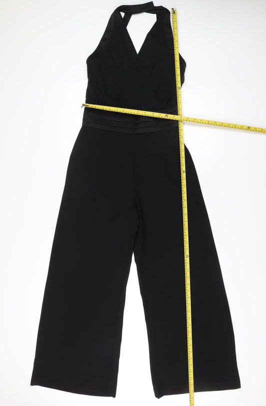 Next Petites Women's Black Size 8 Halter Wide-Leg Jumpsuit