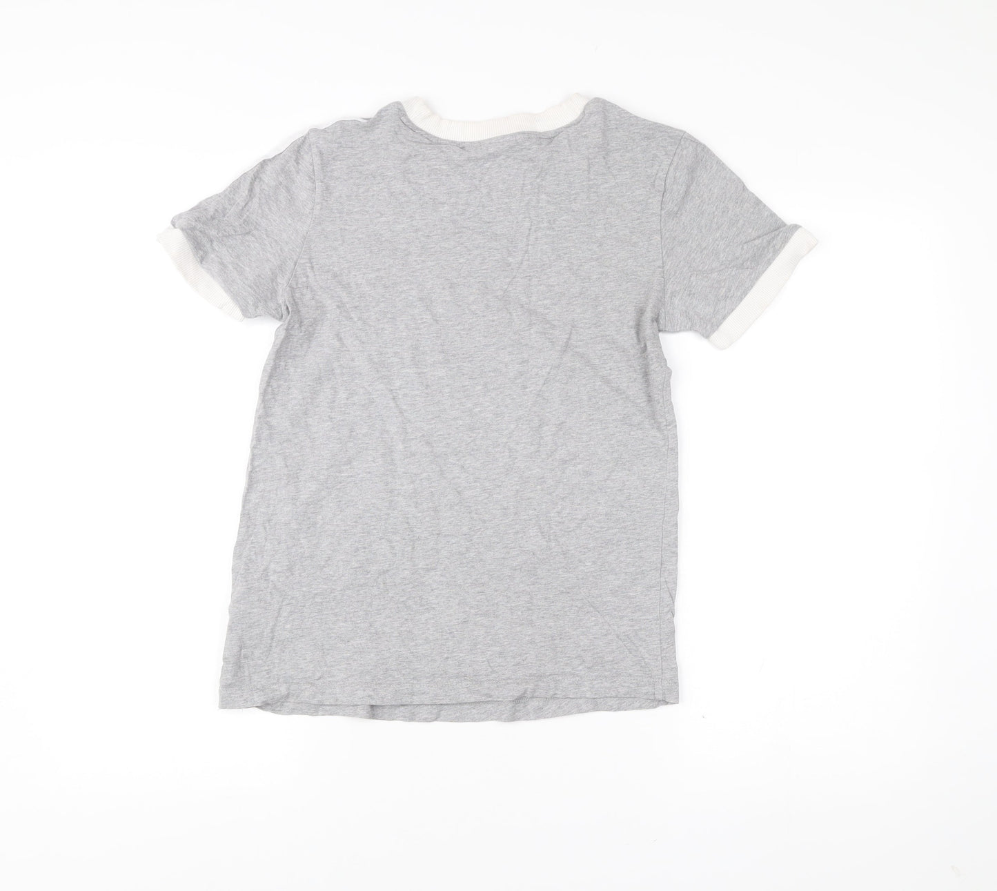 Womens UK Size 10 adidas Grey Ringer T-Shirt
