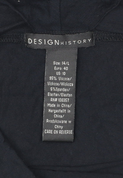Design History Women Black Size 14 Rhinestone Sleeve Blouse