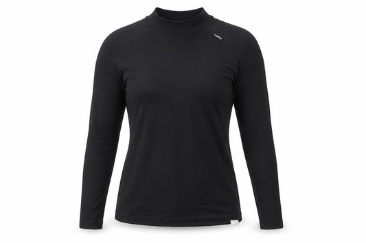 Decathlon Women Black XS Long Sleeve Mock Neck Sports Top