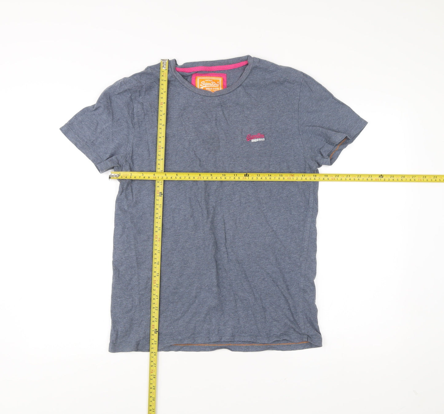 Superdry Men’s Blue Medium Classic Cotton Crew Neck T-Shirt