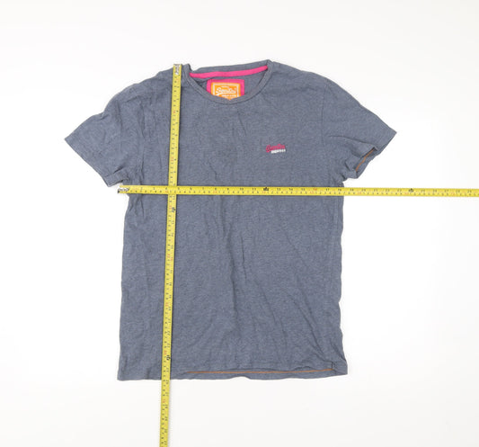 Superdry Men’s Blue Medium Classic Cotton Crew Neck T-Shirt