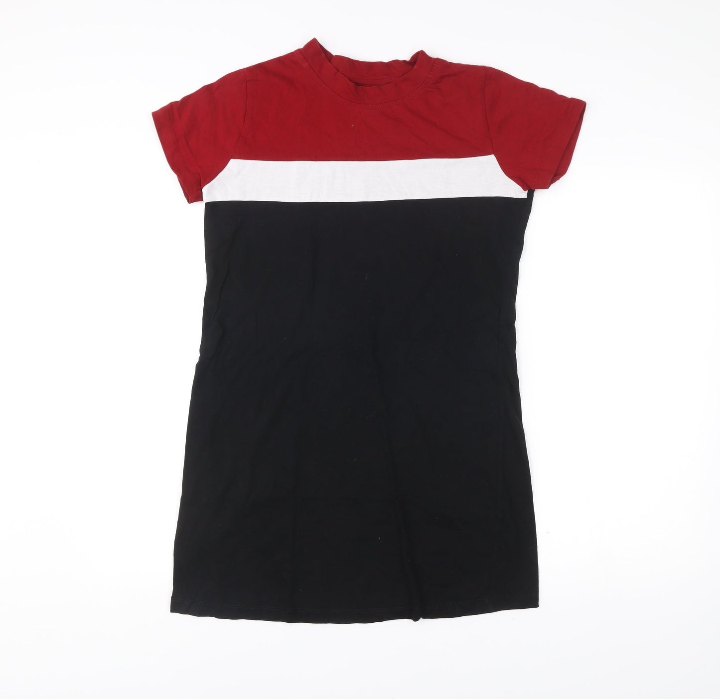 RIGO Men’s Red Black White Colourblock Cotton T-Shirt Size L