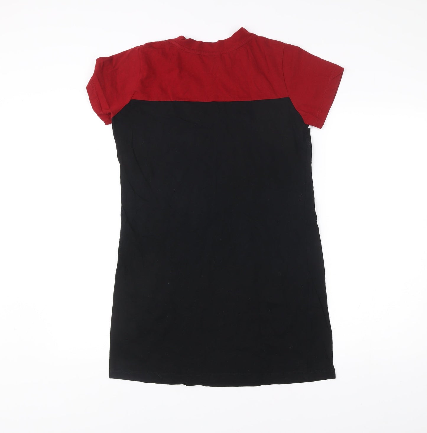 RIGO Men’s Red Black White Colourblock Cotton T-Shirt Size L
