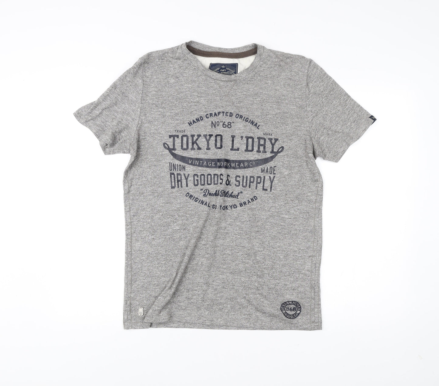 Tokyo Laundry Men's Grey Graphic Print Crew Neck T-Shirt Size M