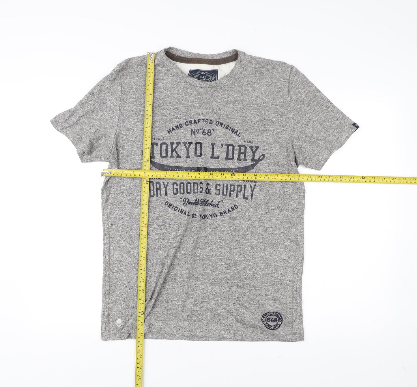 Tokyo Laundry Men's Grey Graphic Print Crew Neck T-Shirt Size M