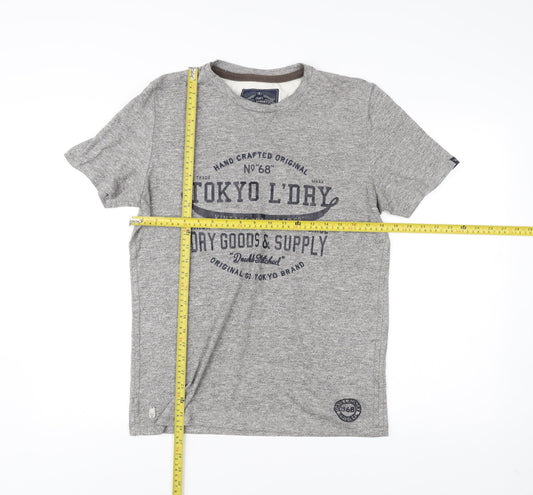 Tokyo Laundry Men's Grey Graphic Print Crew Neck T-Shirt Size M