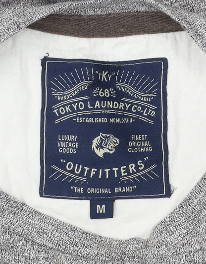 Tokyo Laundry Men's Grey Graphic Print Crew Neck T-Shirt Size M