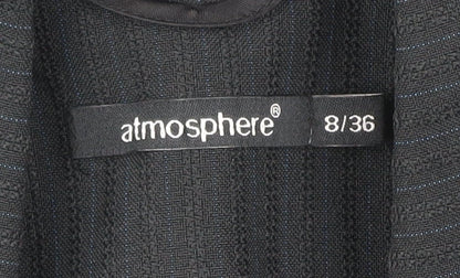 Atmosphere Womens Black Pinstripe Blazer Size 8 Regular Fit Jacket
