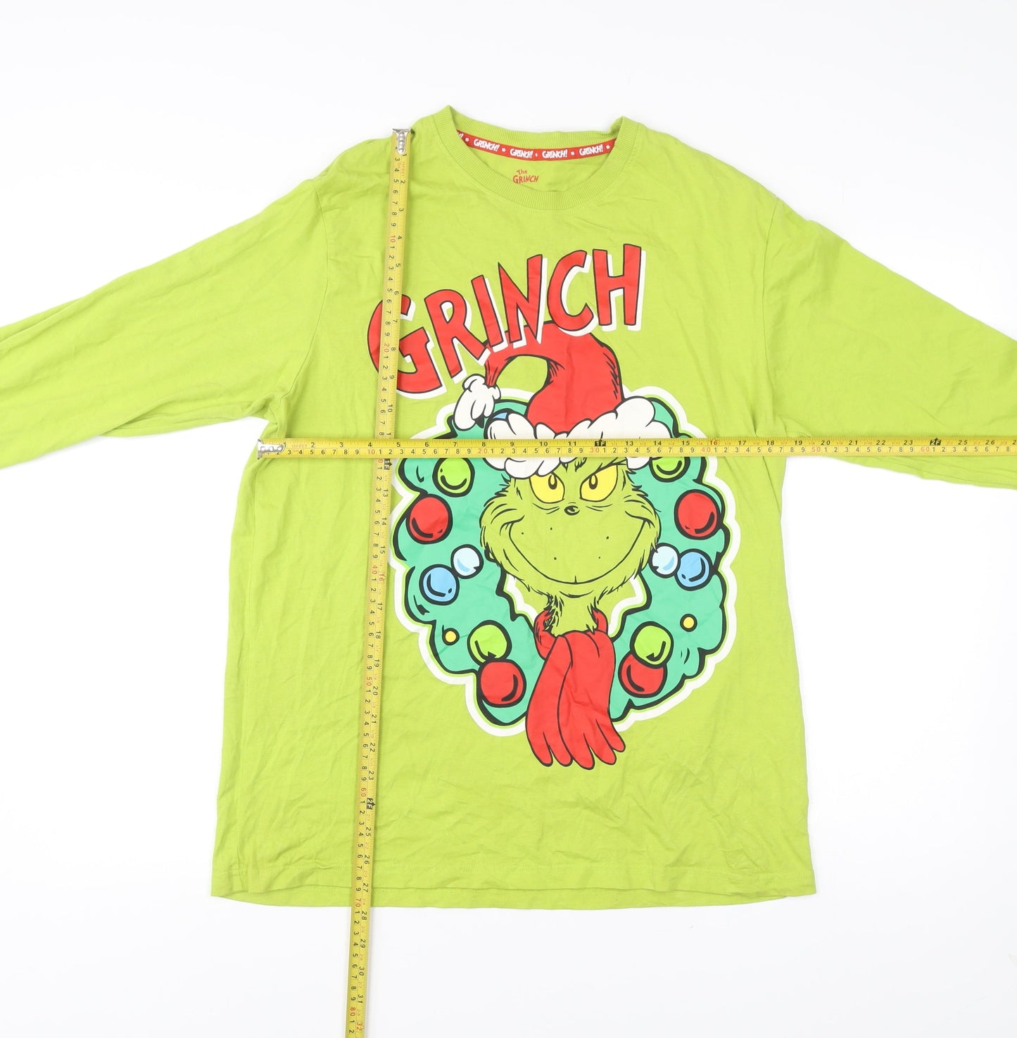 The Grinch Men’s Green Long Sleeve Christmas Cotton T-Shirt L