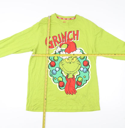The Grinch Men’s Green Long Sleeve Christmas Cotton T-Shirt L