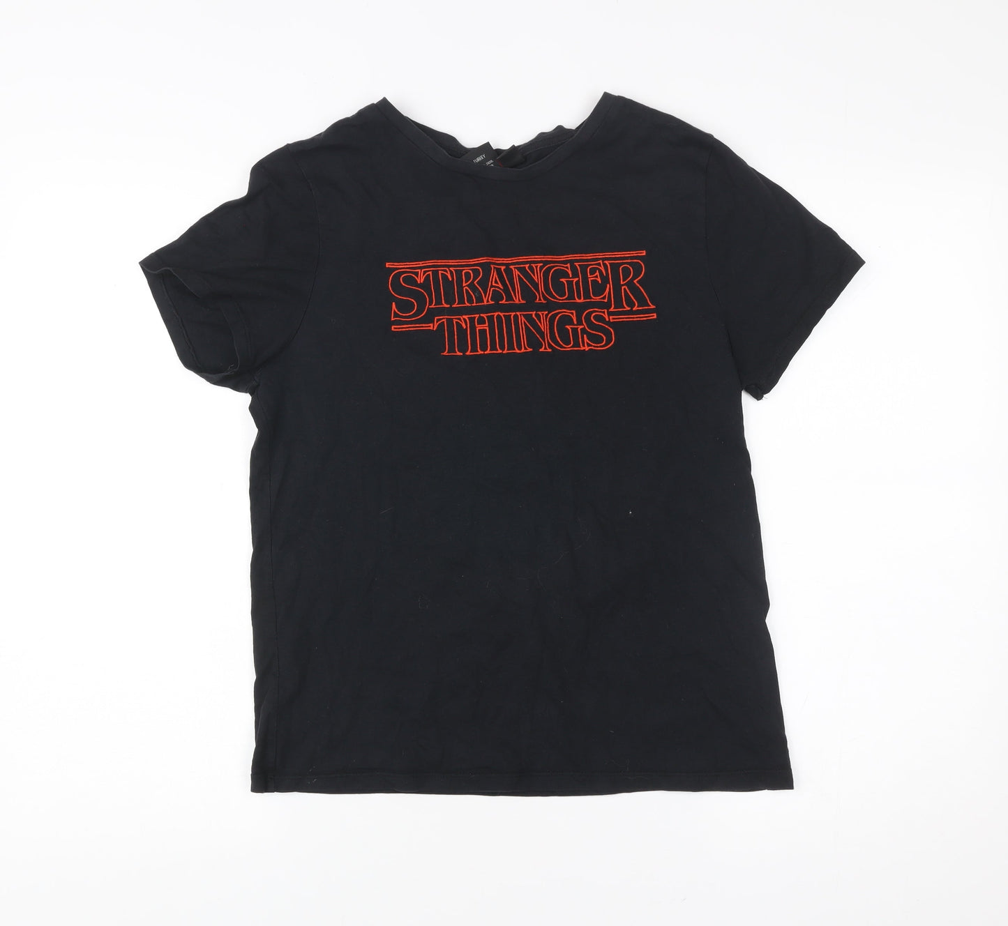 Womens UK Size S Stranger Things Black Graphic T-Shirt