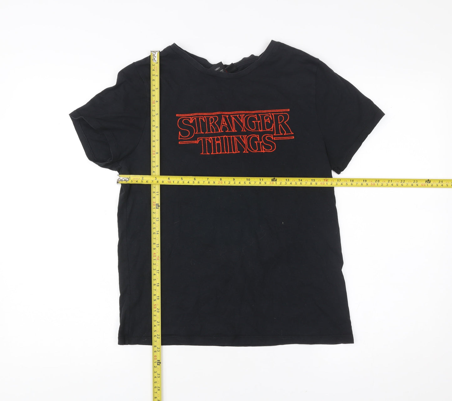 Womens UK Size S Stranger Things Black Graphic T-Shirt