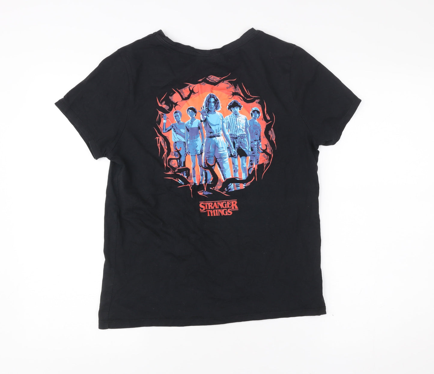 Womens UK Size S Stranger Things Black Graphic T-Shirt