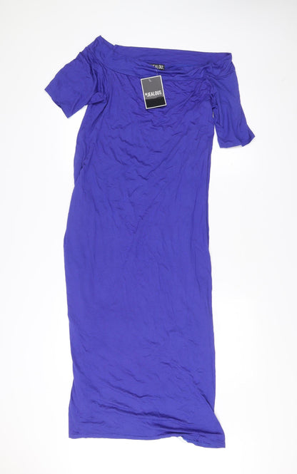 Be Jealous Women’s Blue Shift Maxi Dress Size 16-18 Short Sleeve